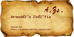 Arendás Zsófia névjegykártya