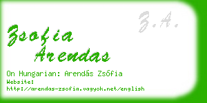 zsofia arendas business card